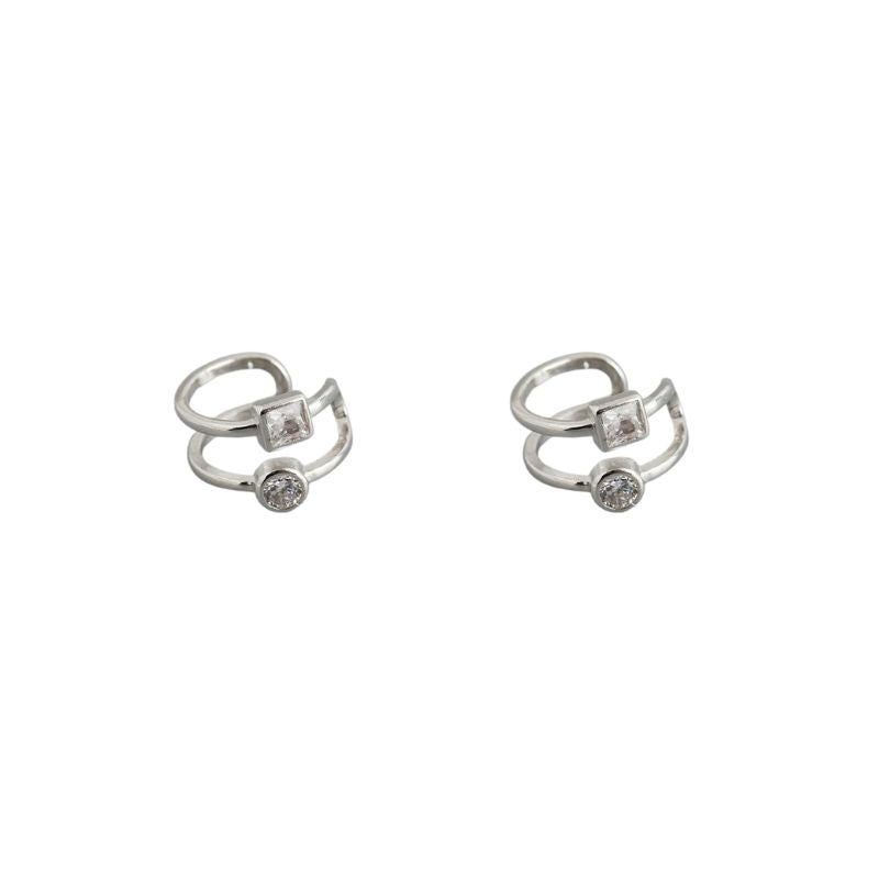 Earcuff Double Zircon Et Argent