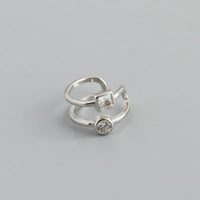 Earcuff Double Zircon Et Argent