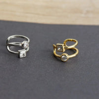 Earcuff Double Zircon Et Argent