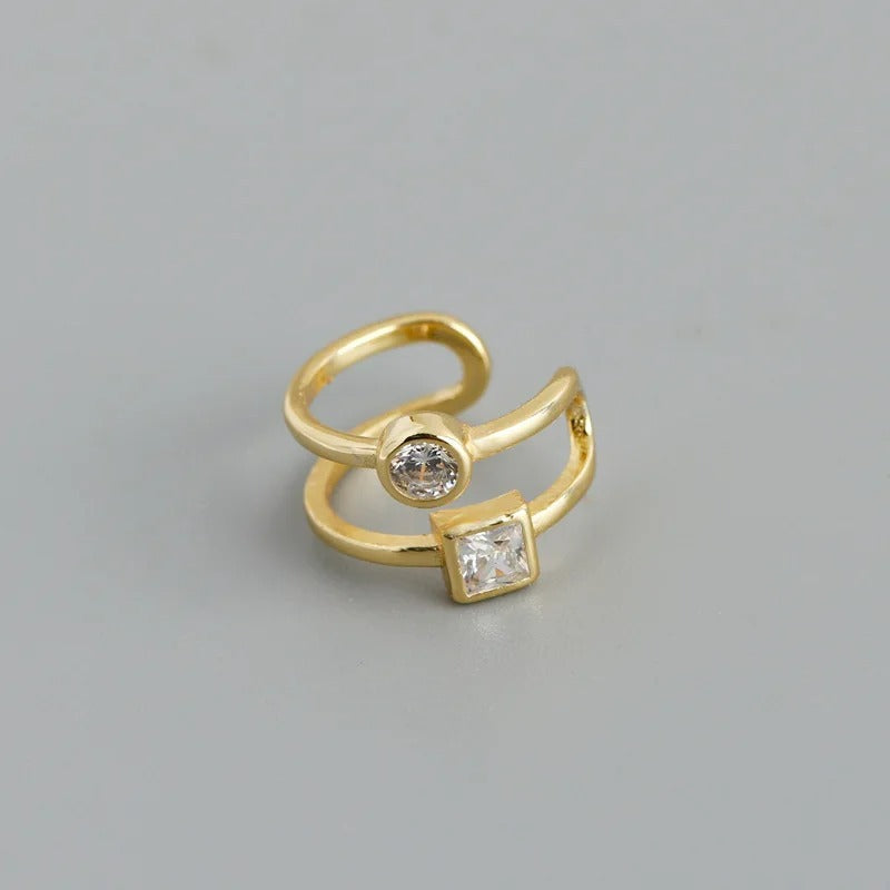 Earcuff Double Zircon Et Argent