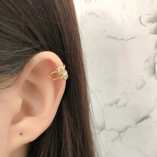 Earcuff Double Zircon Et Argent