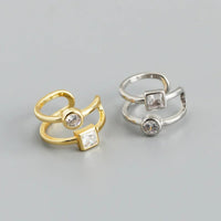 Earcuff Double Zircon Et Argent
