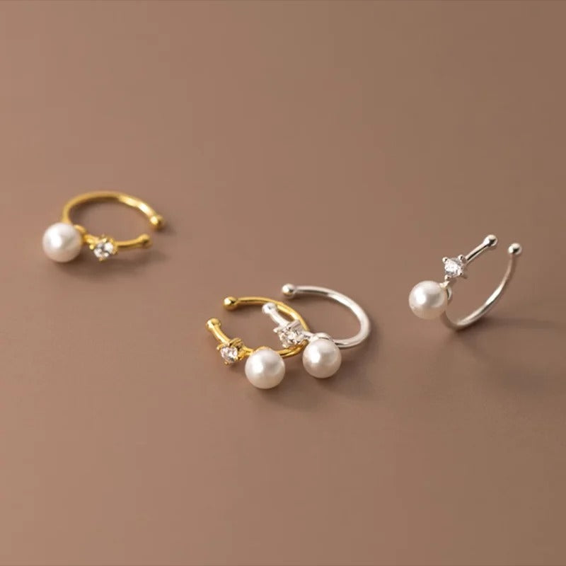 Earcuff Élégance Perle Et Zircon - Argent Image
