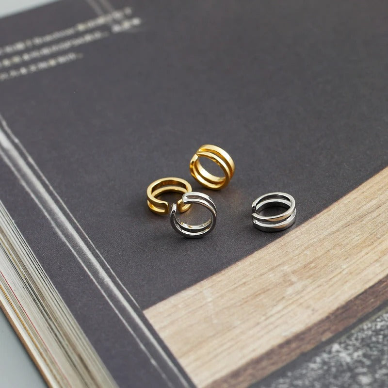 Earcuff Minimaliste Élégance Argentée Ou Dorée