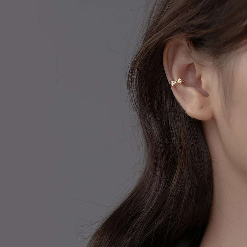 Earcuff Nœud Étincelant - Argent