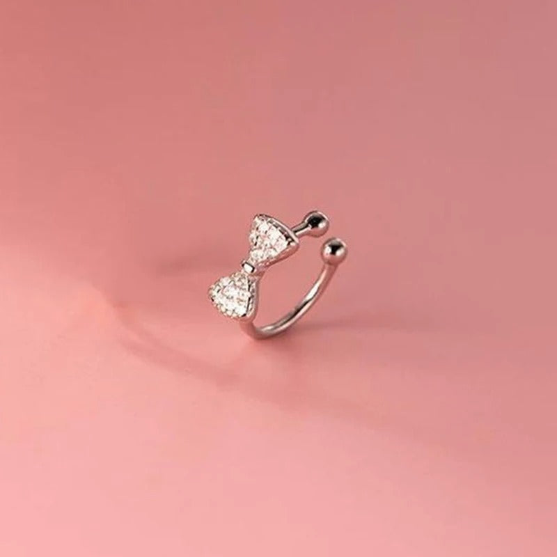 Earcuff Nœud Étincelant - Argent