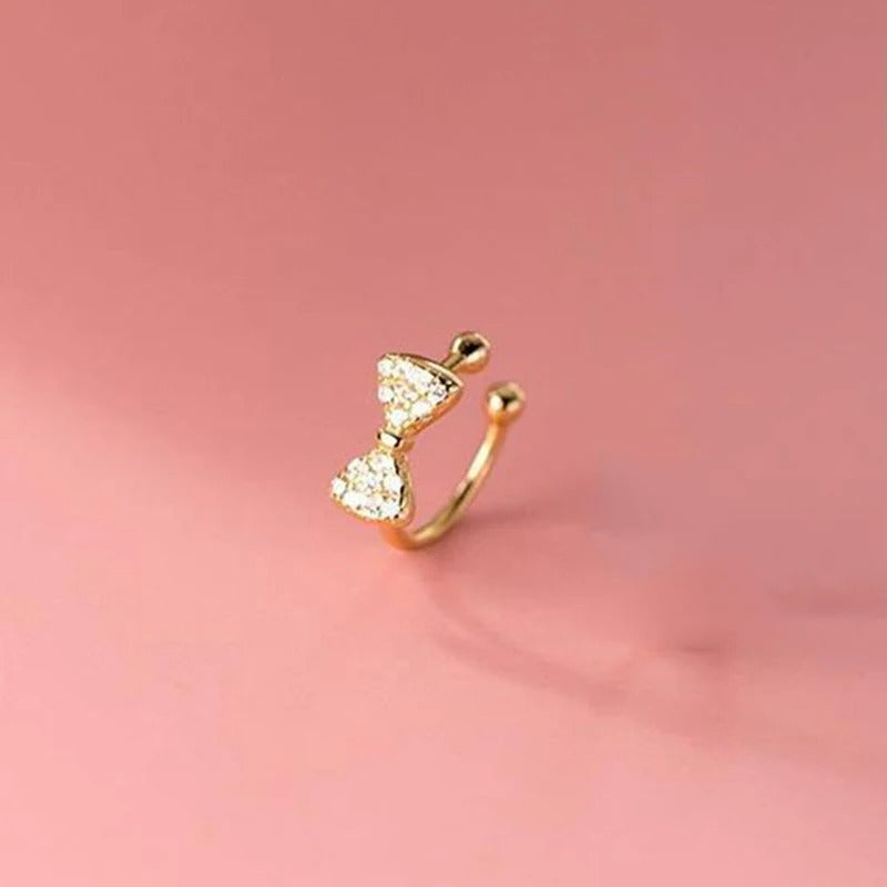 Earcuff Nœud Étincelant - Argent