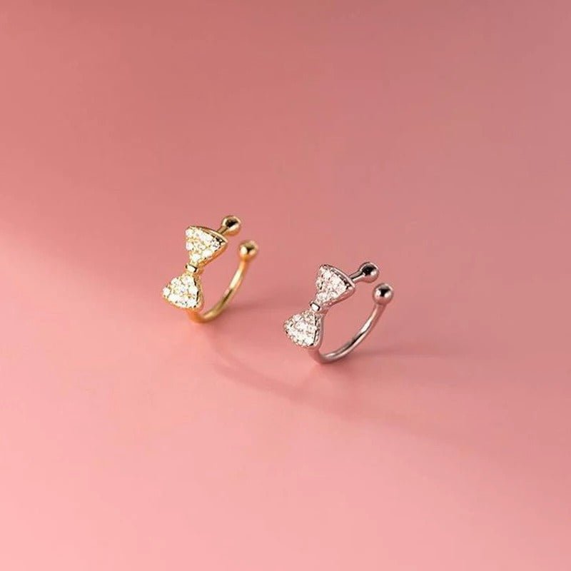 Earcuff Nœud Étincelant - Argent