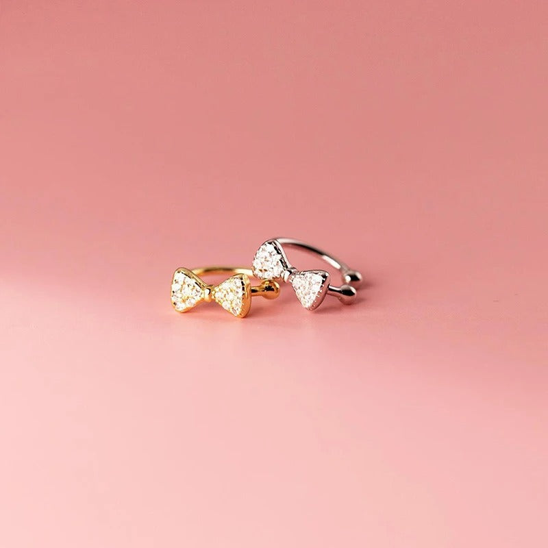 Earcuff Nœud Étincelant - Argent