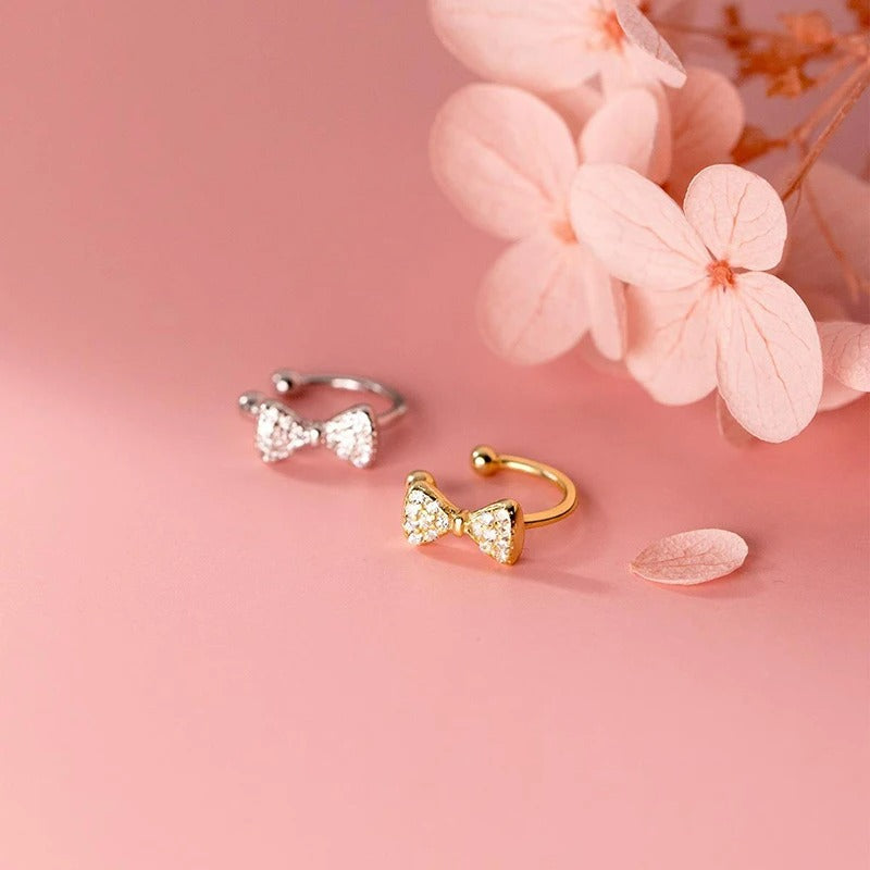 Earcuff Nœud Étincelant - Argent