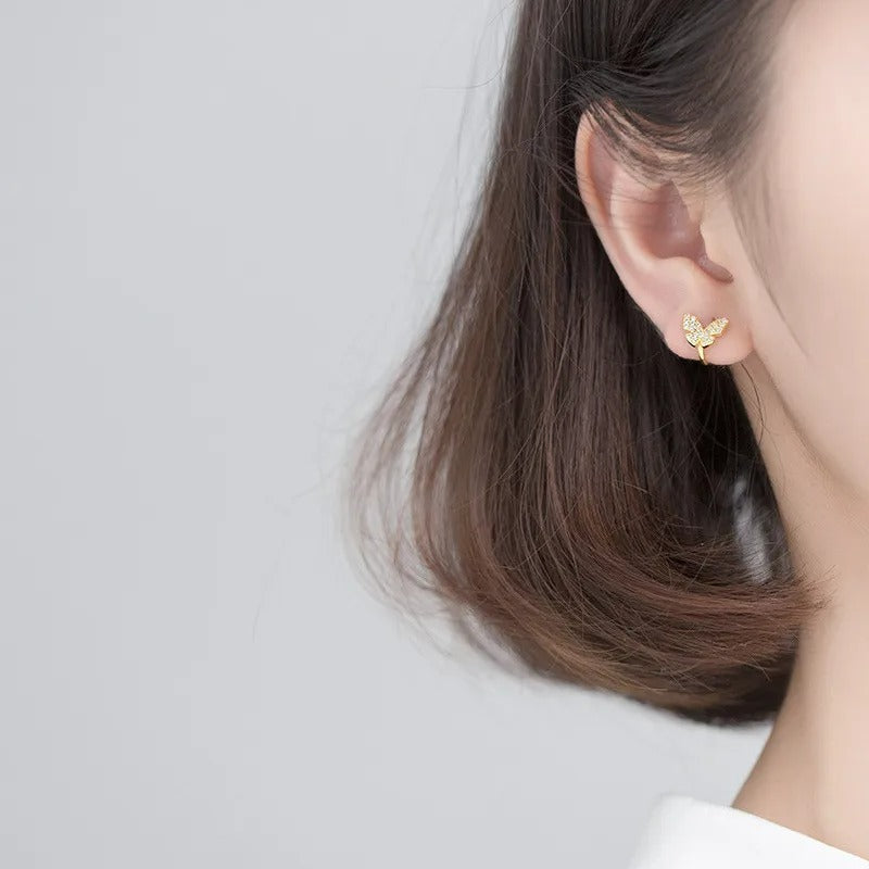 Earcuff Papillon Argent Et Zircon