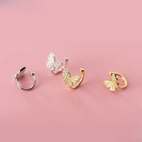 Earcuff Papillon Argent Et Zircon