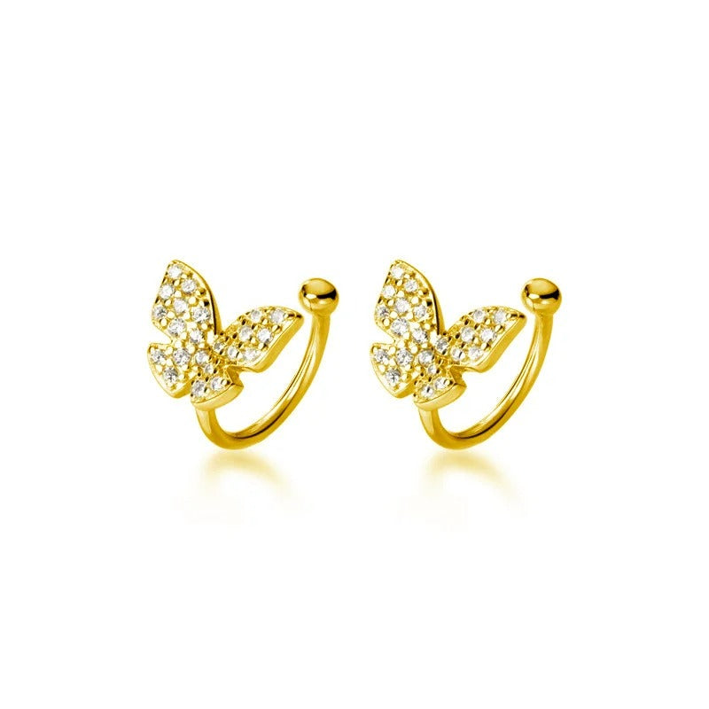 Earcuff Papillon Argent Et Zircon