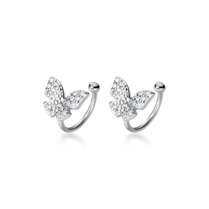 Earcuff Papillon Argent Et Zircon
