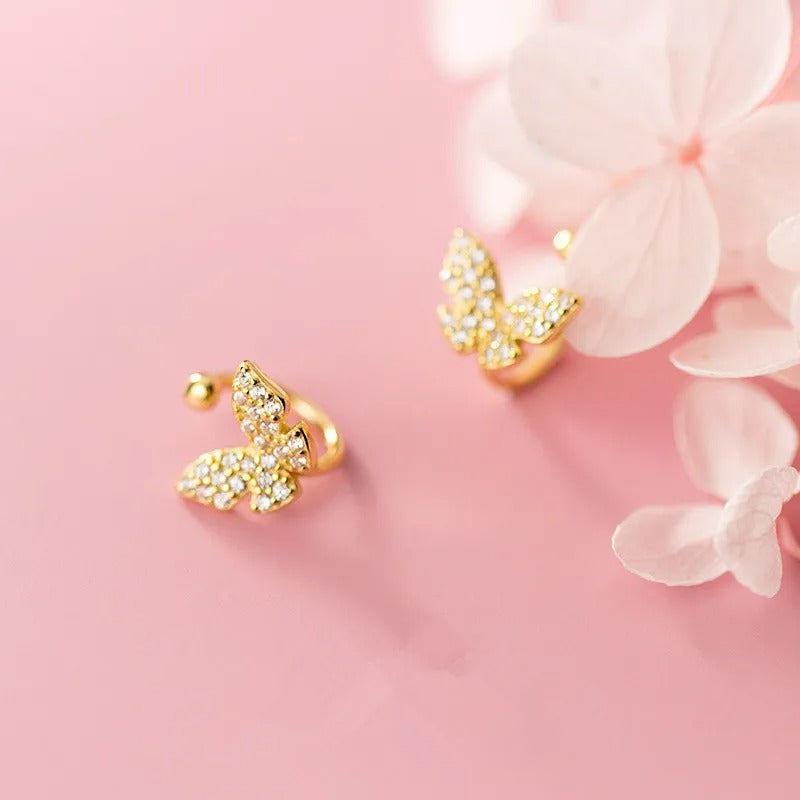 Earcuff Papillon Argent Et Zircon