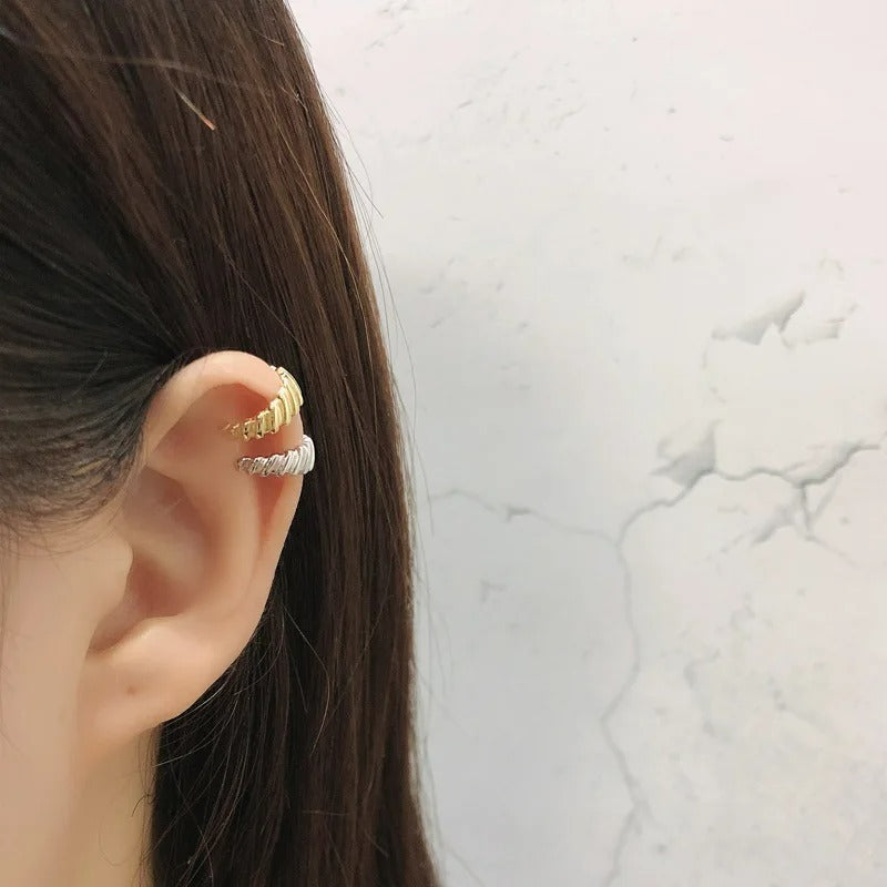 Earcuff Spirale Sculptée - Argent