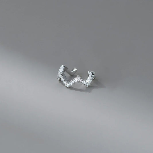 Earcuff Zigzag Élégance Brillante - Argent Et Zircon