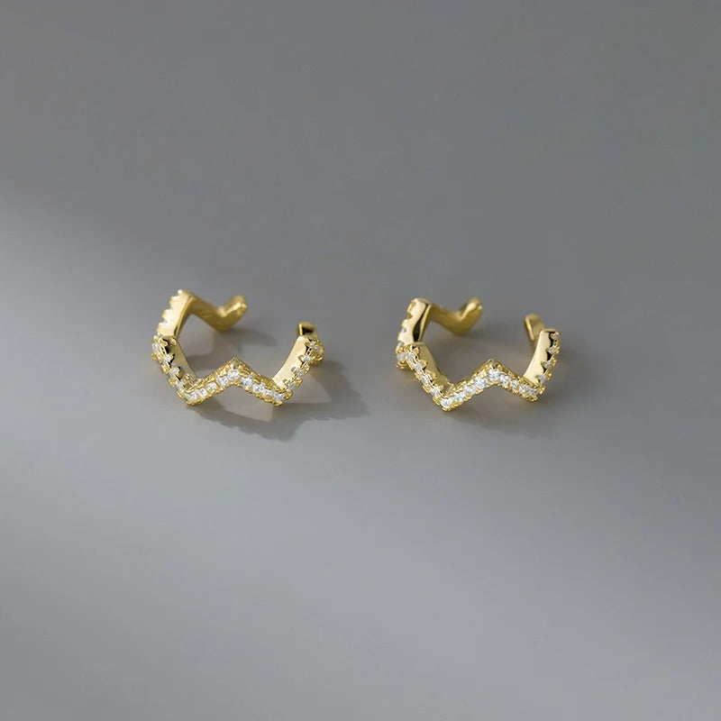 Earcuff Zigzag Élégance Brillante - Argent Et Zircon