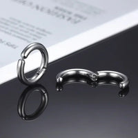 Fausse Boucle D'oreille Homme Créole Ronde - Acier Inoxydable