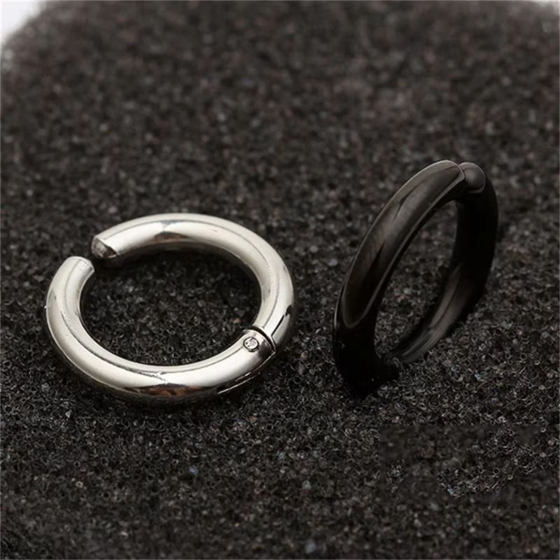 Fausse Boucle D'oreille Homme Créole Ronde - Acier Inoxydable