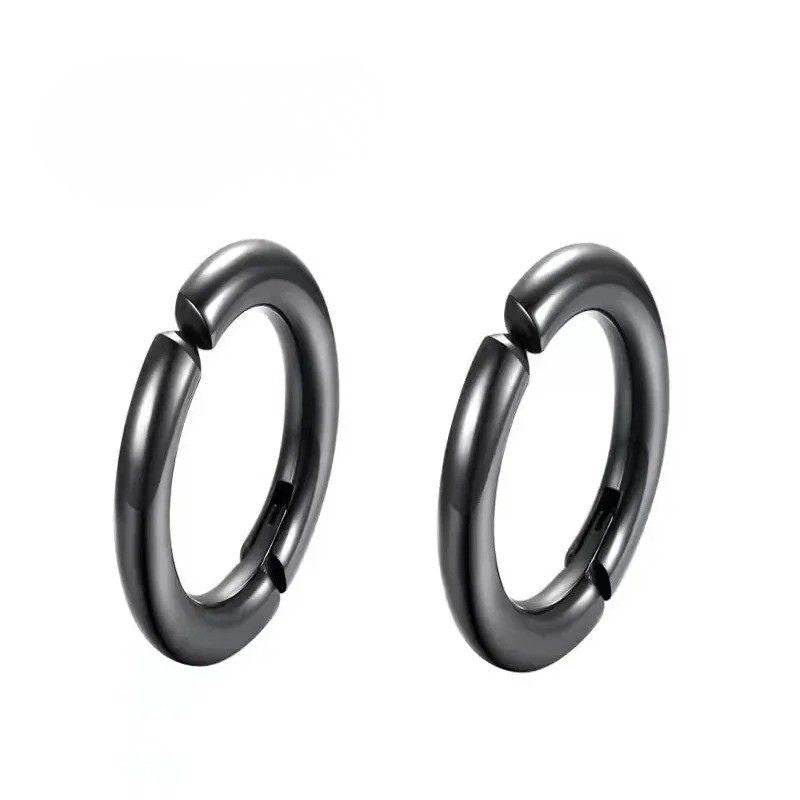 Fausse Boucle D'oreille Homme Créole Ronde - Acier Inoxydable