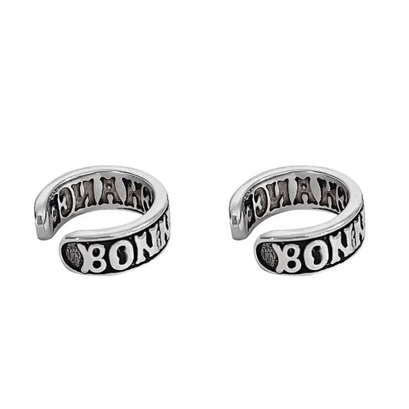 Fausse Boucle d'Oreille Homme Ear Cuff Gravé