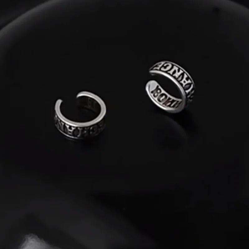 Fausse Boucle d'Oreille Homme Ear Cuff Gravé