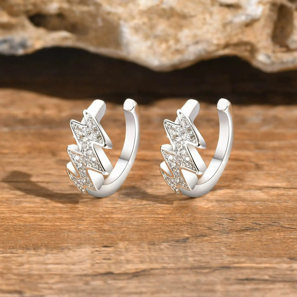 Fausse Boucle d'Oreille Homme Éclair Zircon