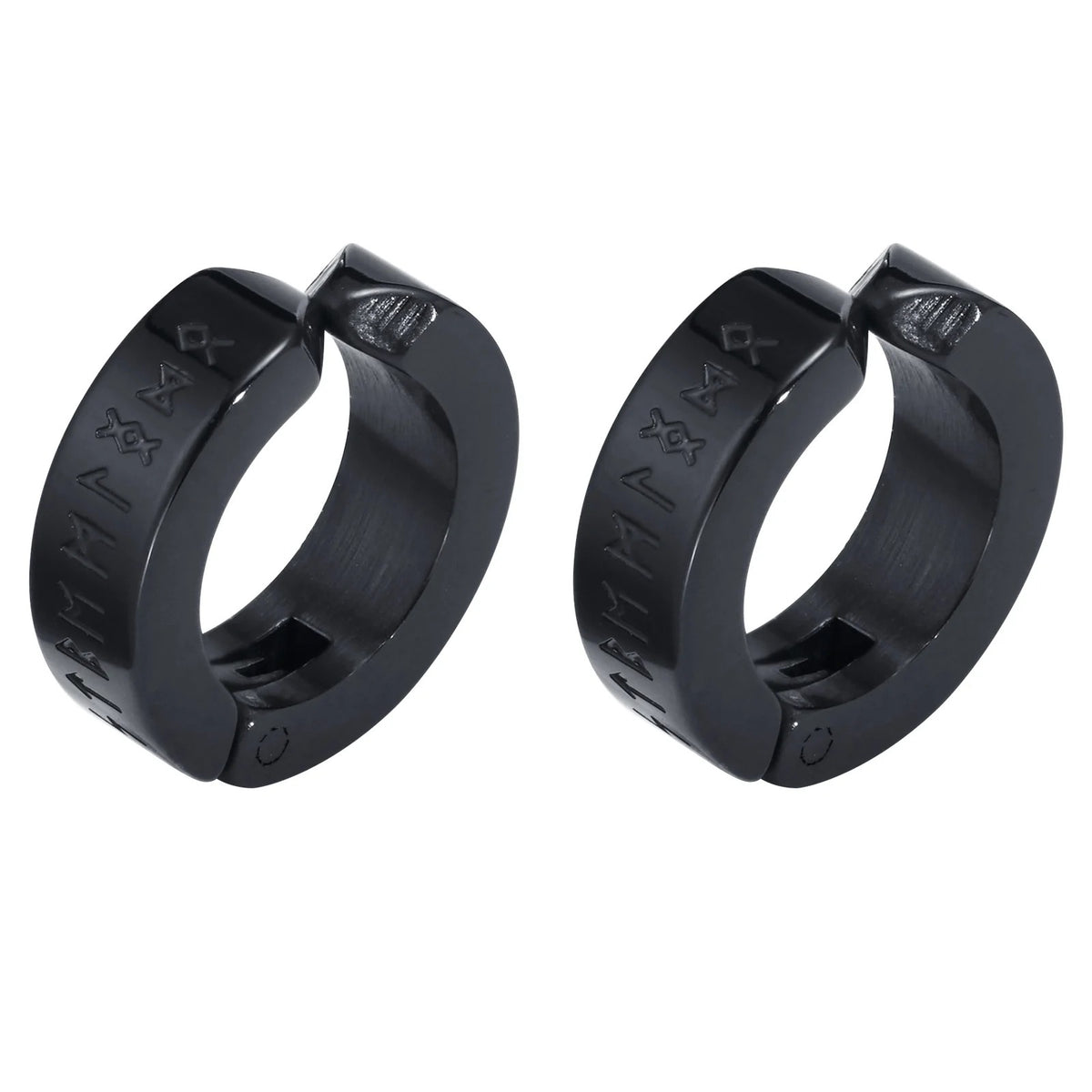 Fausse Boucle d'Oreille Homme Runes Viking - Acier Inoxydable