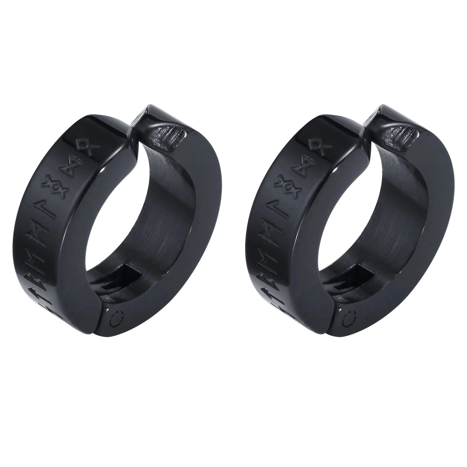 Fausse Boucle d'Oreille Homme Runes Viking - Acier Inoxydable