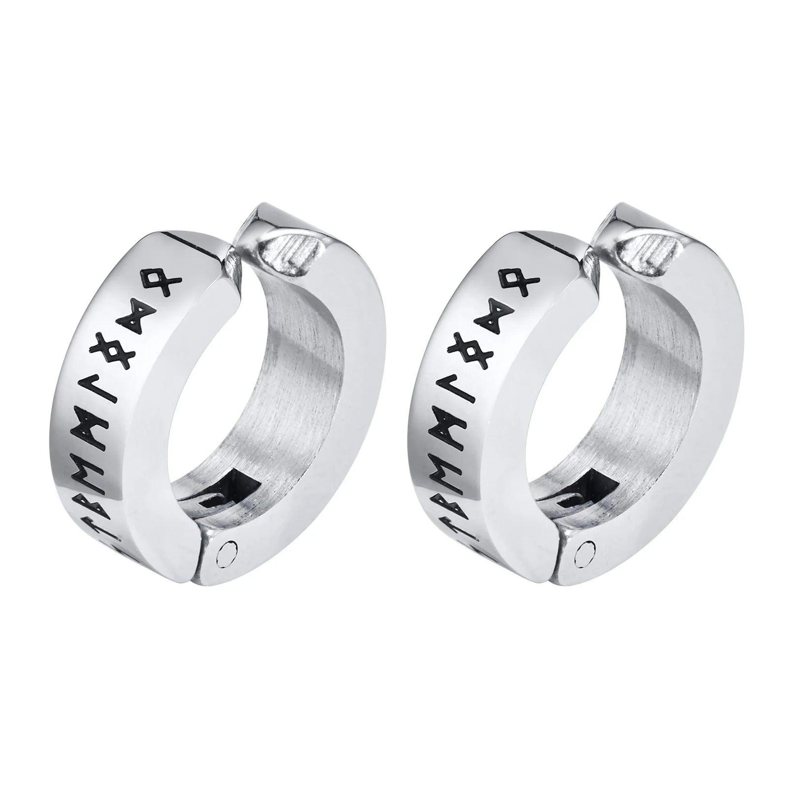 Fausse Boucle d'Oreille Homme Runes Viking - Acier Inoxydable