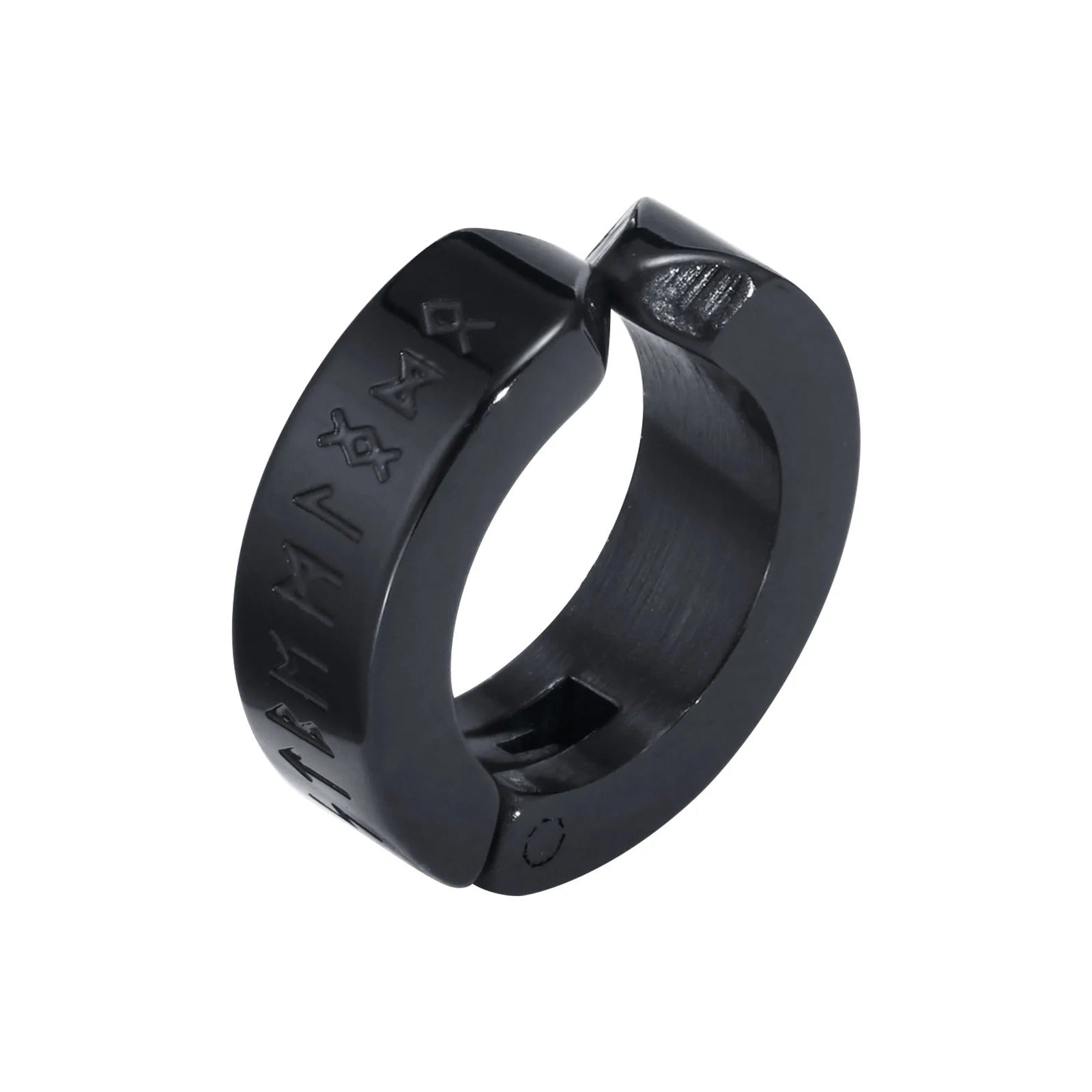 Fausse Boucle d'Oreille Homme Runes Viking - Acier Inoxydable