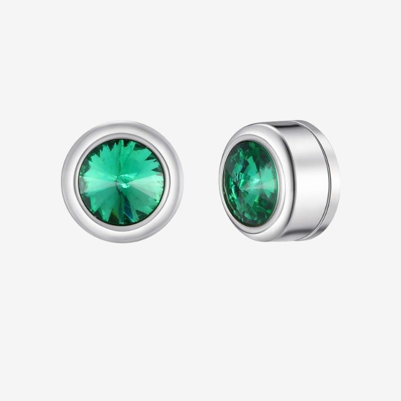 Fausse Boucle d'Oreille Homme Zircon Vert - Acier Inoxydable