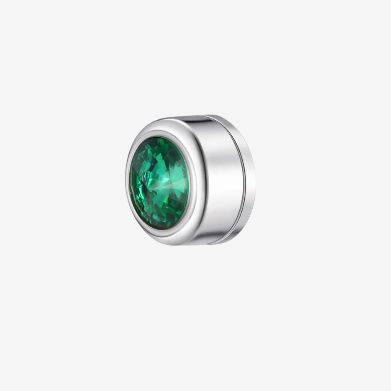Fausse Boucle d'Oreille Homme Zircon Vert - Acier Inoxydable