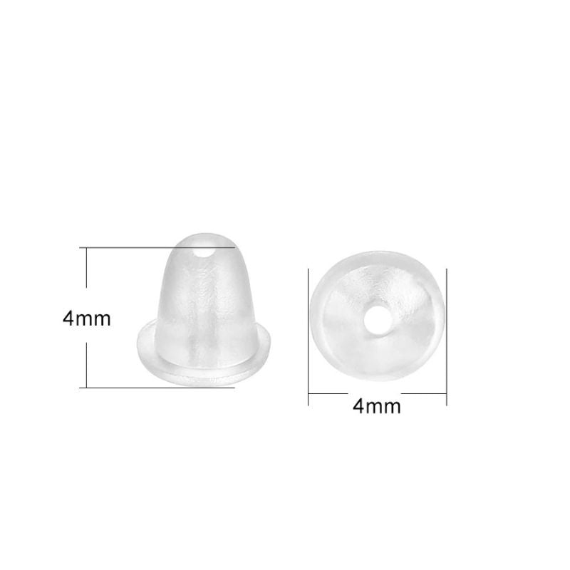 Fermoir Boucle D'Oreille En Silicone Transparent – Lot De 200 Pièces