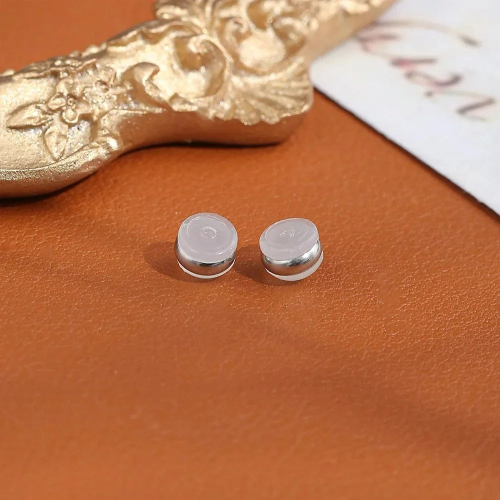 Fermoir Boucle D'Oreille En Silicone Transparent Et Métal – Lot De 40 Pièces