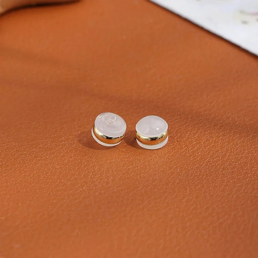 Fermoir Boucle D'Oreille En Silicone Transparent Et Métal – Lot De 40 Pièces