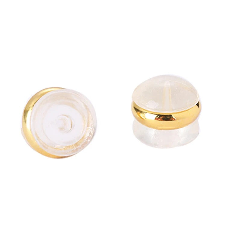 Fermoir Boucle D'Oreille En Silicone Transparent Et Métal – Lot De 40 Pièces