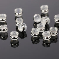 Fermoir Boucle D'Oreille En Silicone Transparent Et Métal – Lot De 40 Pièces