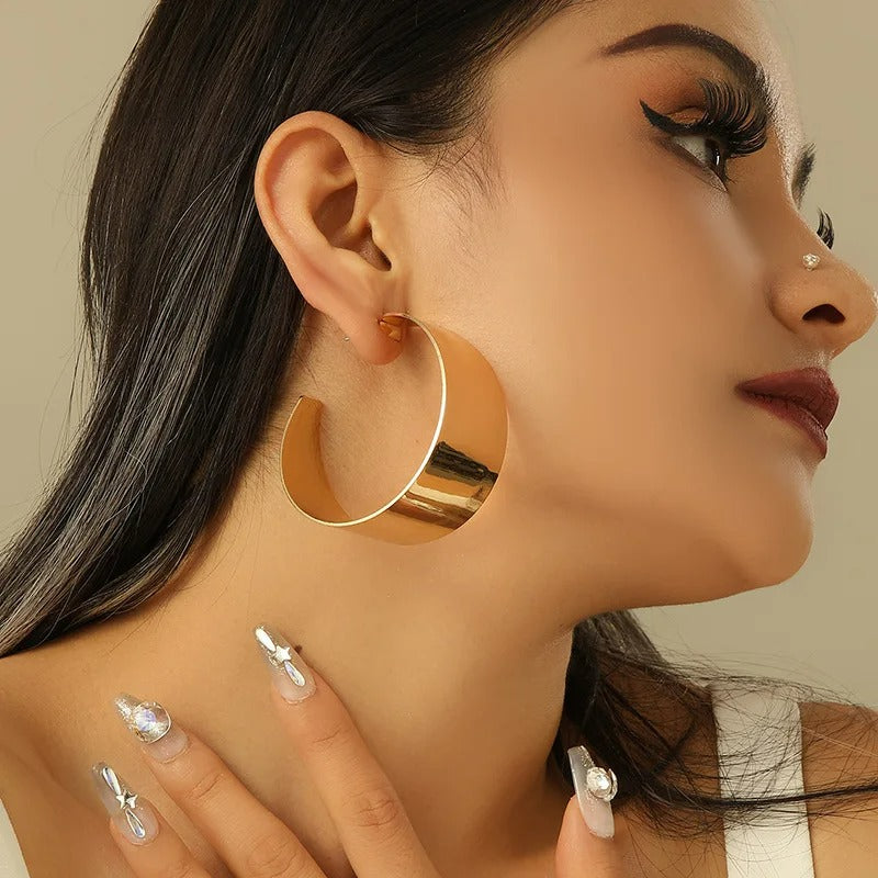 Grosse Boucle D'oreille Doré Créole