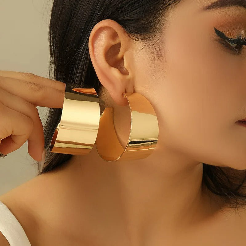 Grosse Boucle D'oreille Doré Créole Image