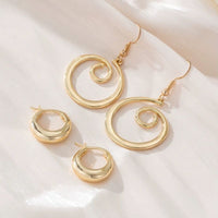 Lot 2 Boucle D'Oreille Fantaisie Femme Dorée