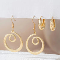 Lot 2 Boucle D'Oreille Fantaisie Femme Dorée