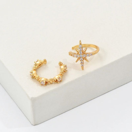 Lot 2 Ear Cuff Étoile Et Anneau