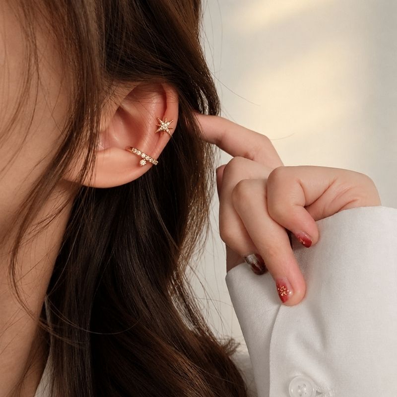 Lot 2 Ear Cuff Étoile Et Anneau