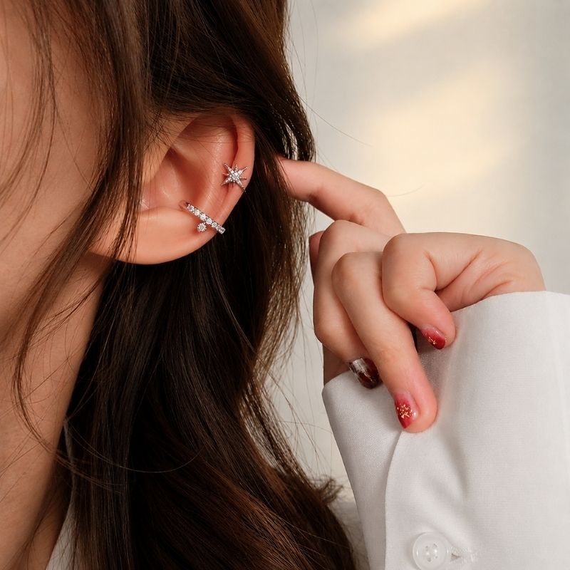 Lot 2 Ear Cuff Étoile Et Anneau