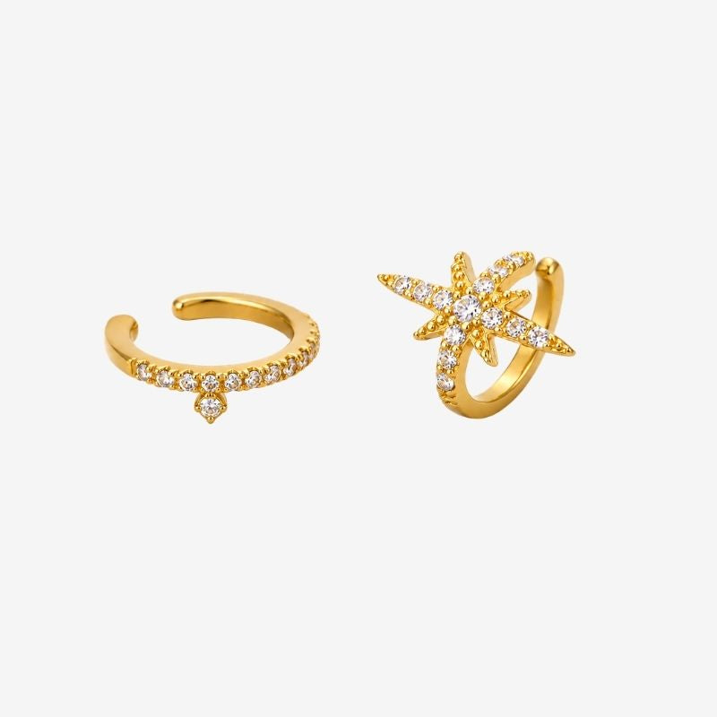 Lot 2 Ear Cuff Étoile Et Anneau