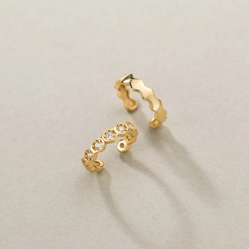 Lot 2 Earcuff Géométrique Doré - Argent