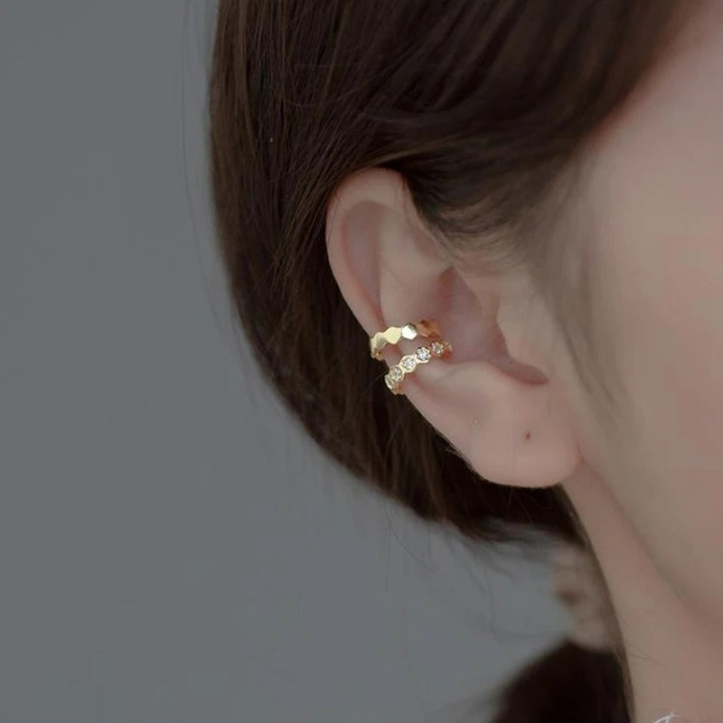Lot 2 Earcuff Géométrique Doré - Argent Image