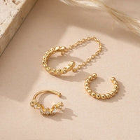 Lot 3 Ear Cuff  Strass Et Chaîne